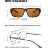 imageThe Fresh High Definition Polarized Wrap Around Shield Sunglasses for Glasses  Leather Eyeglasses CaseF404shiny Demi