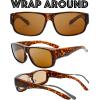 imageThe Fresh High Definition Polarized Wrap Around Shield Sunglasses for Glasses  Leather Eyeglasses CaseF404shiny Demi