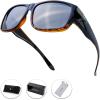 imageThe Fresh High Definition Polarized Wrap Around Shield Sunglasses for Glasses  Leather Eyeglasses CaseF405shiny Black Demi
