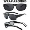 imageThe Fresh High Definition Polarized Wrap Around Shield Sunglasses for Glasses  Leather Eyeglasses CaseF406crystal Black Paint