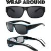 imageThe Fresh High Definition Polarized Wrap Around Shield Sunglasses for Glasses  Leather Eyeglasses CaseF407crystal Blue Green Black Paint