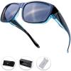 imageThe Fresh High Definition Polarized Wrap Around Shield Sunglasses for Glasses  Leather Eyeglasses CaseF407crystal Blue Green Black Paint