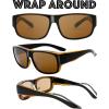 imageThe Fresh High Definition Polarized Wrap Around Shield Sunglasses for Glasses  Leather Eyeglasses CaseF408crystal Orange Black Paint