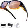 imageThe Fresh High Definition Polarized Wrap Around Shield Sunglasses for Glasses  Leather Eyeglasses CaseF409black Orange