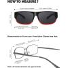imageThe Fresh High Definition Polarized Wrap Around Shield Sunglasses for Glasses  Leather Eyeglasses CaseF411black Red