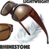 imageThe Fresh High Definition Polarized Wrap Around Shield Sunglasses for Glasses  Leather Eyeglasses CaseF5607rp04crystal Brown for Large Glasses