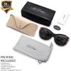 imageThe Fresh High Definition Polarized Wrap Around Shield Sunglasses for Glasses  Leather Eyeglasses CaseF560901 Black Floral Flower Print