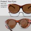 imageThe Fresh High Definition Polarized Wrap Around Shield Sunglasses for Glasses  Leather Eyeglasses CaseF560902 Brown Floral Flower Print