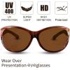 imageThe Fresh High Definition Polarized Wrap Around Shield Sunglasses for Glasses  Leather Eyeglasses CaseF560902 Brown Floral Flower Print