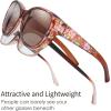 imageThe Fresh High Definition Polarized Wrap Around Shield Sunglasses for Glasses  Leather Eyeglasses CaseF560902 Brown Floral Flower Print