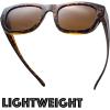 imageThe Fresh High Definition Polarized Wrap Around Shield Sunglasses for Glasses  Leather Eyeglasses CaseF603tortoise
