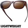 imageThe Fresh High Definition Polarized Wrap Around Shield Sunglasses for Glasses  Leather Eyeglasses CaseF607crystal Brown