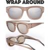 imageThe Fresh High Definition Polarized Wrap Around Shield Sunglasses for Glasses  Leather Eyeglasses CaseF610champagne for Large Glasses