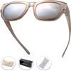imageThe Fresh High Definition Polarized Wrap Around Shield Sunglasses for Glasses  Leather Eyeglasses CaseF610champagne for Large Glasses