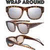 imageThe Fresh High Definition Polarized Wrap Around Shield Sunglasses for Glasses  Leather Eyeglasses CaseF611tortoise for Large Glasses
