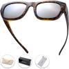 imageThe Fresh High Definition Polarized Wrap Around Shield Sunglasses for Glasses  Leather Eyeglasses CaseF611tortoise for Large Glasses