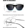 imageThe Fresh High Definition Polarized Wrap Around Shield Sunglasses for Glasses  Leather Eyeglasses CaseF613crystal BlackBlue for Large Glasses