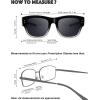imageThe Fresh High Definition Polarized Wrap Around Shield Sunglasses for Glasses  Leather Eyeglasses CaseF614crystal Black Paint for Large Glasses