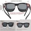 imageThe Fresh High Definition Polarized Wrap Around Shield Sunglasses for Glasses  Leather Eyeglasses CaseF615 Black Floral Flower Print
