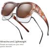 imageThe Fresh High Definition Polarized Wrap Around Shield Sunglasses for Glasses  Leather Eyeglasses CaseF616 Brown Floral Flower Print