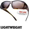 imageThe Fresh High Definition Polarized Wrap Around Shield Sunglasses for Glasses  Leather Eyeglasses CaseF702tortoise