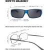 imageThe Fresh High Definition Polarized Wrap Around Shield Sunglasses for Glasses  Leather Eyeglasses CaseF703crystal Blue