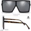 imageThe Fresh Large Oversized Fashion Square Flat Top Sunglasses  Exquisite Packaging1black