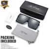 imageThe Fresh Large Oversized Fashion Square Flat Top Sunglasses  Exquisite Packaging1black