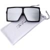 imageThe Fresh Large Oversized Fashion Square Flat Top Sunglasses  Exquisite Packaging2black