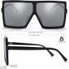 imageThe Fresh Large Oversized Fashion Square Flat Top Sunglasses  Exquisite Packaging2black