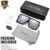 imageThe Fresh Large Oversized Fashion Square Flat Top Sunglasses  Exquisite Packaging2black