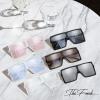 imageThe Fresh Large Oversized Fashion Square Flat Top Sunglasses  Exquisite Packaging2black