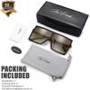 imageThe Fresh Large Oversized Fashion Square Flat Top Sunglasses  Exquisite Packaging3demi