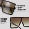 imageThe Fresh Large Oversized Fashion Square Flat Top Sunglasses  Exquisite Packaging3demi