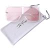 imageThe Fresh Large Oversized Fashion Square Flat Top Sunglasses  Exquisite Packaging5shiny Crystal