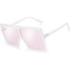 imageThe Fresh Large Oversized Fashion Square Flat Top Sunglasses  Exquisite Packaging5shiny Crystal