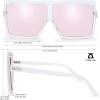 imageThe Fresh Large Oversized Fashion Square Flat Top Sunglasses  Exquisite Packaging5shiny Crystal