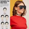 imageThe Fresh Large Oversized Fashion Square Flat Top Sunglasses  Exquisite Packaging5shiny Crystal