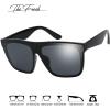 imageThe Fresh Large Oversized Fashion Square Flat Top Sunglasses  Exquisite Packaging622501 Shiny Black