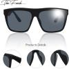 imageThe Fresh Large Oversized Fashion Square Flat Top Sunglasses  Exquisite Packaging622501 Shiny Black