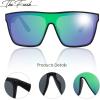 imageThe Fresh Large Oversized Fashion Square Flat Top Sunglasses  Exquisite Packaging6225rv04 Shiny Black