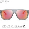 imageThe Fresh Large Oversized Fashion Square Flat Top Sunglasses  Exquisite Packaging6260jr03 Crystal Grey