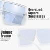 imageThe Fresh Large Oversized Fashion Square Flat Top Sunglasses  Exquisite Packaging6shiny Crystal