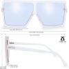 imageThe Fresh Large Oversized Fashion Square Flat Top Sunglasses  Exquisite Packaging6shiny Crystal