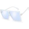 imageThe Fresh Large Oversized Fashion Square Flat Top Sunglasses  Exquisite Packaging6shiny Crystal