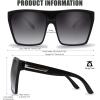 imageThe Fresh Large Oversized Fashion Square Flat Top Sunglasses  Exquisite Packaging731401black
