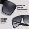 imageThe Fresh Large Oversized Fashion Square Flat Top Sunglasses  Exquisite Packaging731401black