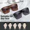 imageThe Fresh Large Oversized Fashion Square Flat Top Sunglasses  Exquisite Packaging731401black