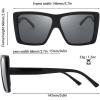 imageThe Fresh Large Oversized Fashion Square Flat Top Sunglasses  Exquisite Packaging732601 Black