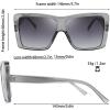 imageThe Fresh Large Oversized Fashion Square Flat Top Sunglasses  Exquisite Packaging732603 Crystal Grey